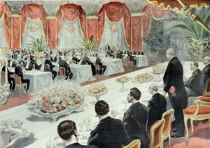 Diner gegeven aan Felix Faure door vertegenwoordigers van handel en industrie in 1897 (gravure) door Fortune Louis Meaulle