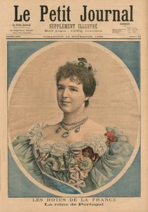 Franse gastheren, koningin Amelie van Portugal (1865-1951) voorpagina illustratie uit 
