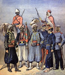 Franse koloniale leger soldaten door Fortune Louis Meaulle