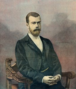 Portret van tsaar Nicolaas 2 in 1896 (Gravure)