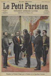 President Emile Loubet van Frankrijk ontvangt Paul Kruger, voormalig president van Transvaal