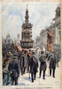 Promenade van het meesterwerk van de gezellen-timmerlieden, gegraveerd door Fortuné Louis Méaulle (1844-1916), eind 19e eeuw door Fortune Louis Meaulle
