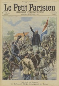 Overwinning of dood. President Steyn van de Oranje Vrijstaat spreekt de Boeren toe