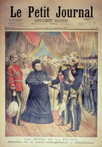 De Franse gastheren: de aankomst van de koningin van Engeland in Cherbourg, voorpagina van 