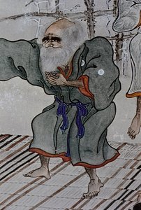 De grote leiders van de achttiende-eeuwse Ainu: Itokoi en Shinichi uit Akkeshi, Chosama uit Uraashibetsu en Shonko uit Noshappu, in het bijzonder, illustratie door Fosco Maraini