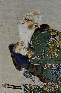 De grote leiders van de achttiende-eeuwse Ainu: Itokoi en Shinichi uit Akkeshi, Chosama uit Uraashibetsu en Shonko uit Noshappu, in het bijzonder, illustratie door Fosco Maraini
