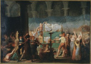 Begrafenis van Marat, in de kerk van de Cordeliers, 15 en 16 juli 1793, circa 1793