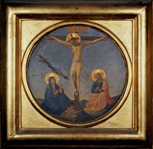 Kruisiging van Christus tussen de Maagd en Maria Magdalena door Fra  Angelico