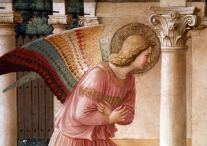 De Annunciatie, detail van de Aartsengel Gabriël