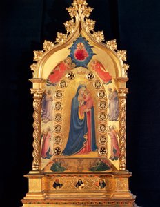 De Maagd heeft het reliekschrijn door Fra  Angelico