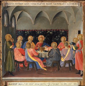 Het laatste avondmaal. Leven van Christus, Armadio degli Argenti door Fra  Angelico
