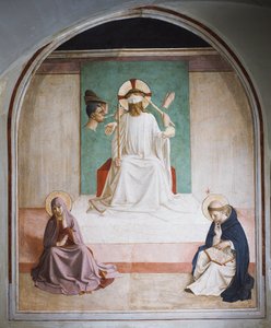 De bespotting van Christus met Maria en St. Dominicus door Fra  Angelico