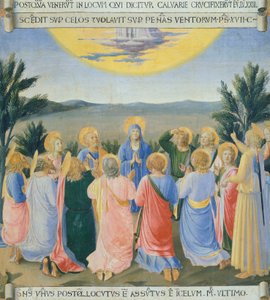 Inzet met Hemelvaart, paneel van Armadio degli Argenti (Zilveren Kast) met leven van Jezus door Giovanni da Fiesole bekend als Fra Angelico (1400-circa 1455) door Fra (c.1400 55) Angelico