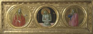 Christus als Man van Smarten geflankeerd door Heilige Maria Magdalena en Heilige Johannes de Evangelist door Fra Angelico
