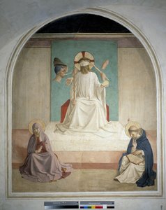 Christus bespot met de Maagd en Sint Hiëronymus. Fresco van Guido di Pietro door Fra Angelico