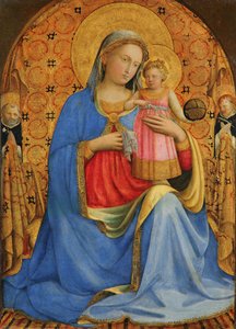 Duits: Maria mit dem Kind und Heiligen Madonna met kind door Fra Angelico