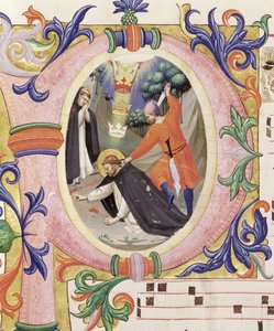 Missaal 558 f.68v Geïllustreerde initiaal 