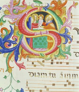 Missaal 558 f.73v Geïllustreerde initiaal 