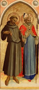 Sint Franciscus en een bisschop door Fra Angelico