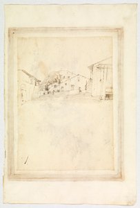 Uitzicht op een dorp door Fra Bartolomeo