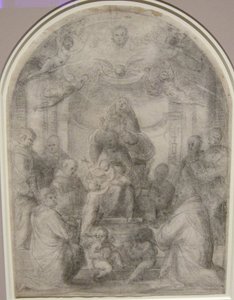 madonna met kind en heiligen door Fra Bartolomeo