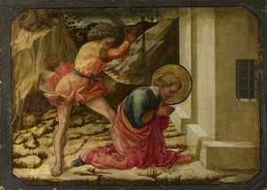 Onthoofding van Sint Jacobus de Meerdere Predella Paneel van het Pistoia Santa Trinità Altaarstuk