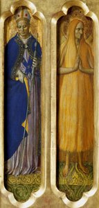 Heiligen Louis van Toulouse en Maria van Egypte van het Perugia Altaarstuk door Fra Giovanni Angelico da Fiesole