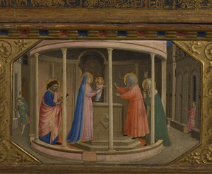 De Presentatie in de Tempel De Aankondiging retabel met 5 Predella scènes, 1430-1432 door Fra Giovanni Angelico da Fiesole