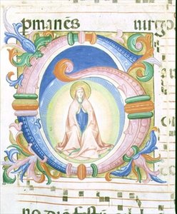 Missaal 558 f.92 Geïllustreerde initiaal 