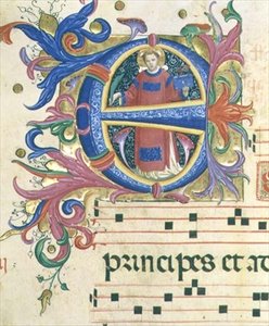 Missaal 558 f.156v Geïllustreerde initiaal 