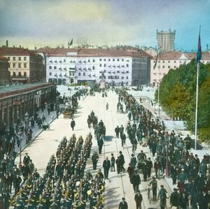 Uitzicht vanaf het paleis, Stockholm, Zweden, eind 19e-begin 20e eeuw