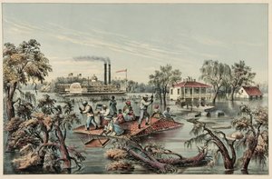 Hoog Water in de Mississippi, pub. 1868 door Frances Flora Bond Palmer