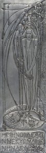 Repousse witte metalen plaquette, 1893 door Frances Macdonald