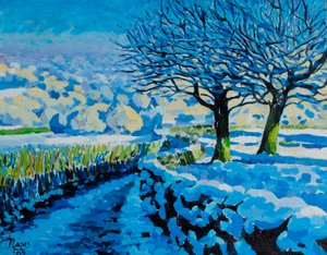 Licht op een winterse laan, 2022 (acryl op doek)