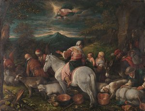 Abraham verlaat Haran door Francesco (1549-92) (attr. to) Bassano
