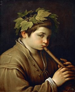 Jongen die fluit speelt - Francesco Bassano, de Jongere (1549-1592), ca. 1580-1585