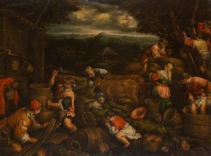 Herfst Oogst (Druivenpluk), 1585-90 door Francesco Bassano