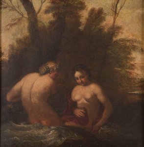 Zwei badende Nymphen door Francesco Albani