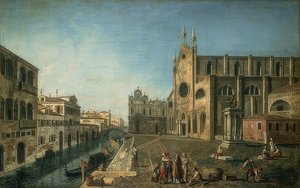 Gezicht op Venetië met de kerk Santi Giovanni e Paolo. Ca. 1735-1740