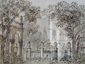 Decorontwerp door Francesco Bagnara voor Otello, opera van Rossini, voor uitvoering in het La Fenice Theater in Venetië door Francesco Bagnara