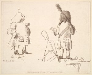 Karikaturen van Lord Melcombe en Lord Winchelsea door Francesco Bartolozzi
