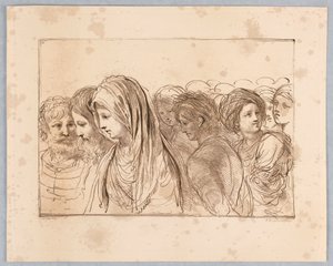 Acht hoofden, mannen en vrouwen door Francesco Bartolozzi
