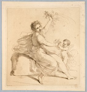 Flora, met een Jongen door Francesco Bartolozzi