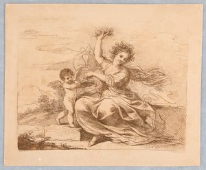 Flora, met een Cupido door Francesco Bartolozzi