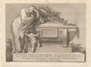 Rouwkaart van Sir Joshua Reynolds door Francesco Bartolozzi