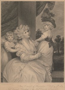 Jane, Gravin van Harrington, Lord Viscount Petersham en de Eerwaarde Lincoln Stanhope door Francesco Bartolozzi