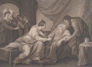 Koning Lear en Cordelia Shakespeare, King Lear, Act 4, Scene 7, ca. 1783 door Francesco Bartolozzi
