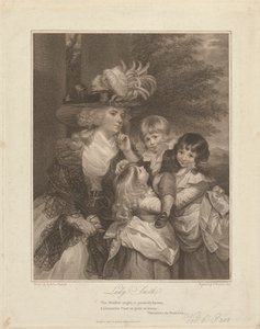 Lady Charlotte Smith en haar kinderen; George Henry, Louisa en Charlotte door Francesco Bartolozzi