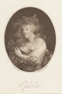 Ophelia Shakespeare, Hamlet, Act 4 door Francesco Bartolozzi