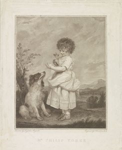 Portret van Philip Yorke met hond en vogel